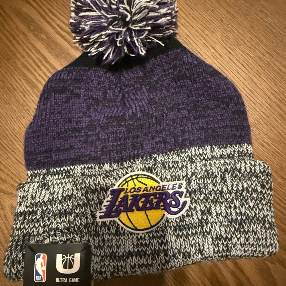 NBA Los Angeles Lakers Purple and Gray Knit Beanie